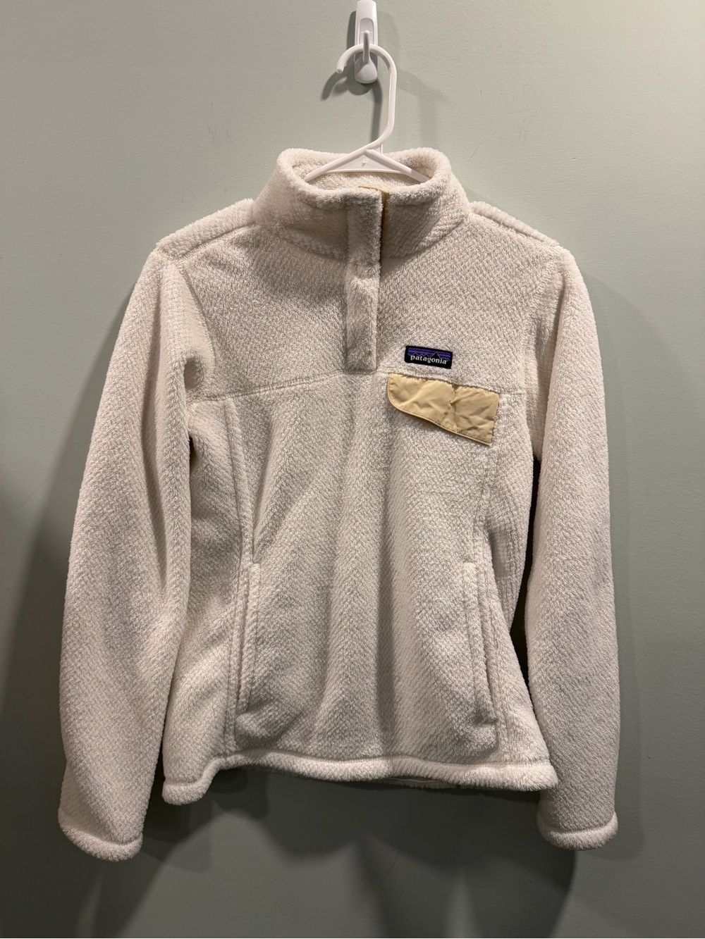 Patagonia Re-Tool Snap-T Pullover Fleece Jacket Cream Tan Small